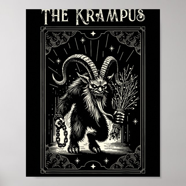 Krampus Tarot Card Design Christmas Season Evil Pa Poster (Framsidan)