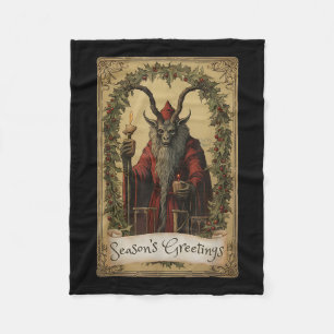 Krampus Tarot Card design Julsäsong Evil Pa Fleecefilt