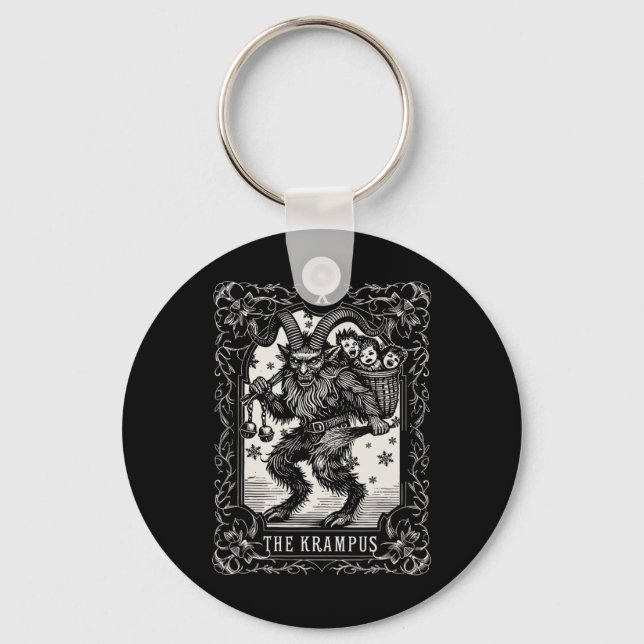 Krampus Tarot Card design Julsäsong Evil Pa Nyckelring (Framsida)