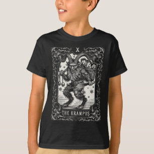 Krampus Tarot Card design Julsäsong Evil Pa T Shirt