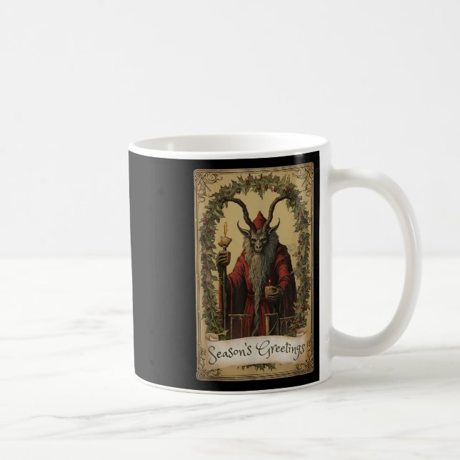Krampus Tarot-kortdesign Julsäsong Ond PA Kaffemugg (Höger)