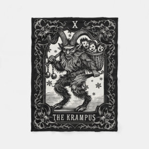 Krampus Tarot-kortdesign Julsäsong Onda Pa Fleecefilt