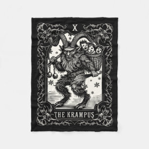 Krampus Tarot-kortdesign Julsäsong Onda Pa Fleecefilt