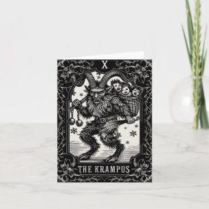 Krampus Tarot-kortdesign Julsäsong Onda Pa Kort