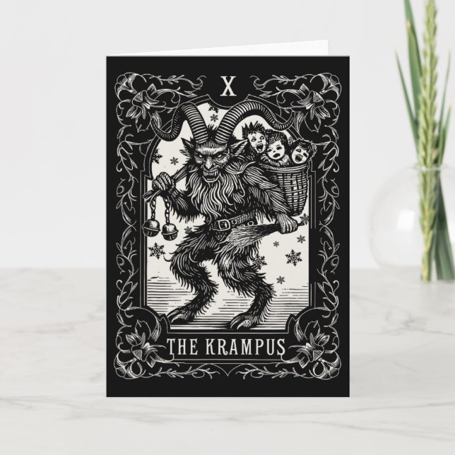 Krampus Tarot-kortdesign Julsäsong Onda Pa Kort (Framsida)