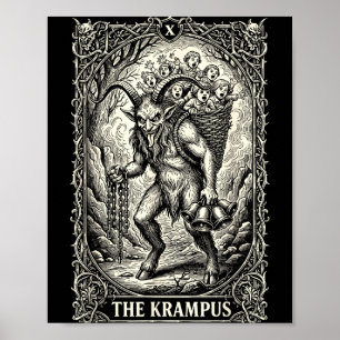 Krampus Tarotkort Goth Witches Svarta Pyjamas C Poster