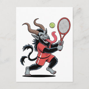 Krampus Tennis Juldomstol Djävel Tennis Meddelande Vykort