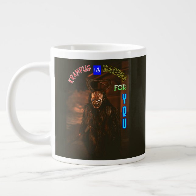 Krampus väntar på dig i december Krampunacht Jumbo Mugg (Vänster)