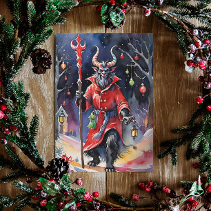 Krampus Winter Solstice Yule Helgkort