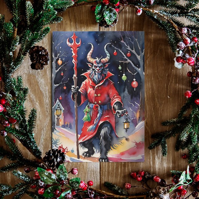 Krampus Winter Solstice Yule Helgkort (Skapare uppladdad)