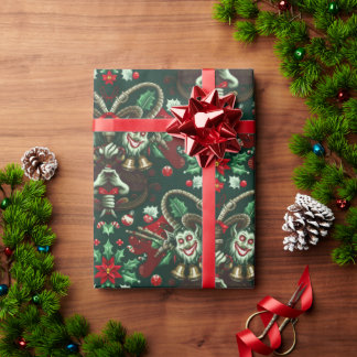 Krampus Wrapping Paper | Spooky Holiday Gift Presentpapper