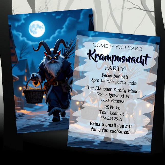 Krampusnacht-fest | Kom om du törs Inbjudningar (Skapare uppladdad)