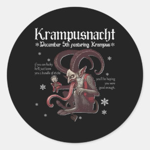 Krampusnacht julmonster Krampus älskare fest Runt Klistermärke