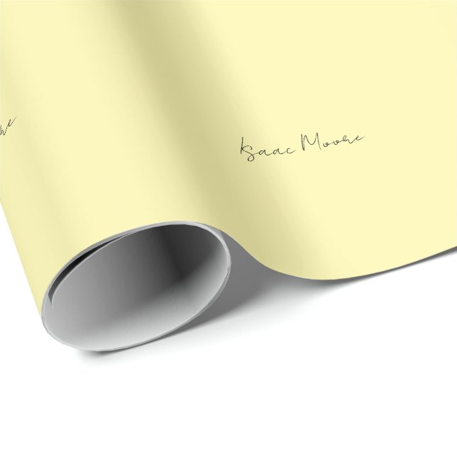 Krämskrapa Elegant modern enkel namnkaligrafi Presentpapper (Rullad Hörn)