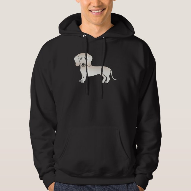 Krämskylt illustrativ avbildning av släthårig dvär hoodie (Framsida)