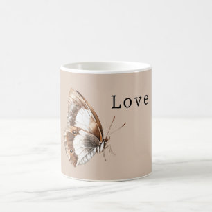 Krämvit Fjäril Kaffemugg