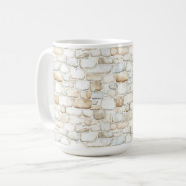 Krämvit grå falska stenar kaffemugg