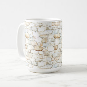 Krämvit grå falska stenar kaffemugg