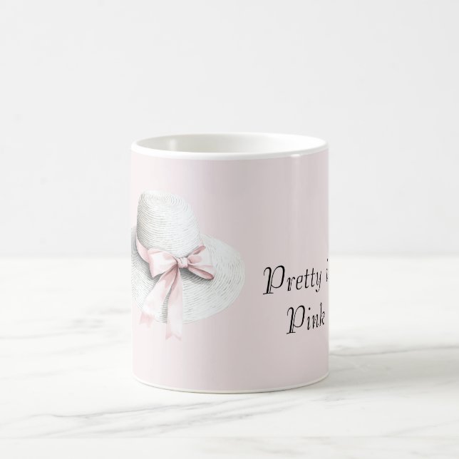 Krämvit mössa rosa rosett kaffemugg (Center)