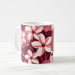 Krämvit och persikorosa blommig mönster kaffemugg