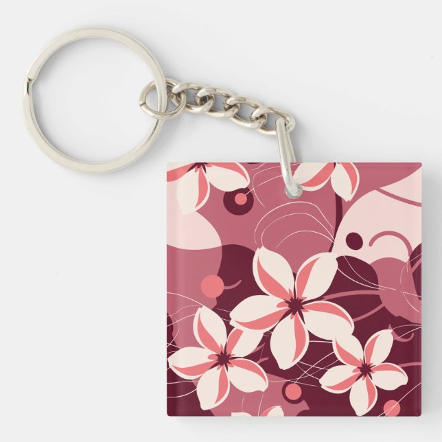 Krämvit och persikorosa blommönster (Framsidan)