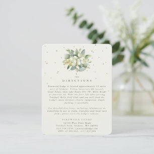 Krämvit snöbärs- och eukalyptusblomsterbukett Inst Tilläggskort