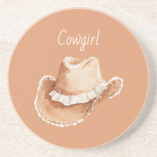 Krämvit spets cowboyhatt underlägg