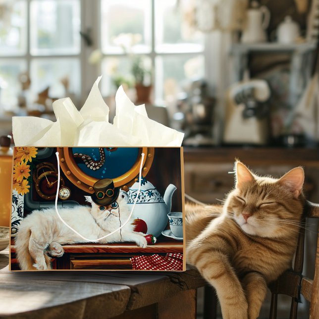 Krämvitt Viktoriansk Steampunk Katte Tea Party Und (Skapare uppladdad)