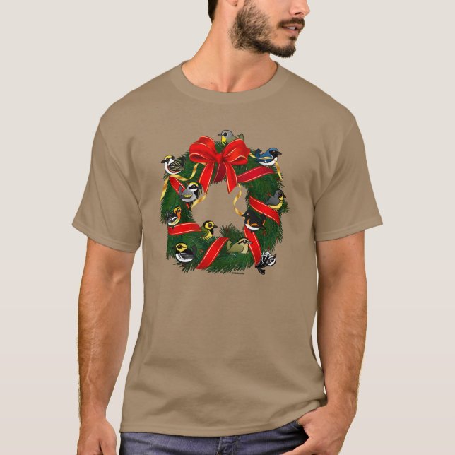 Kran för Birdorable sångarejul T-shirt (Framsida)