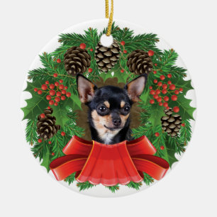 Kran för Chihuahuajulhelgdag Julgransprydnad Keramik