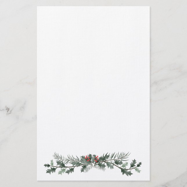 Kran för för god julhälsningmistletoe och gräs brevpapper (Framsida)
