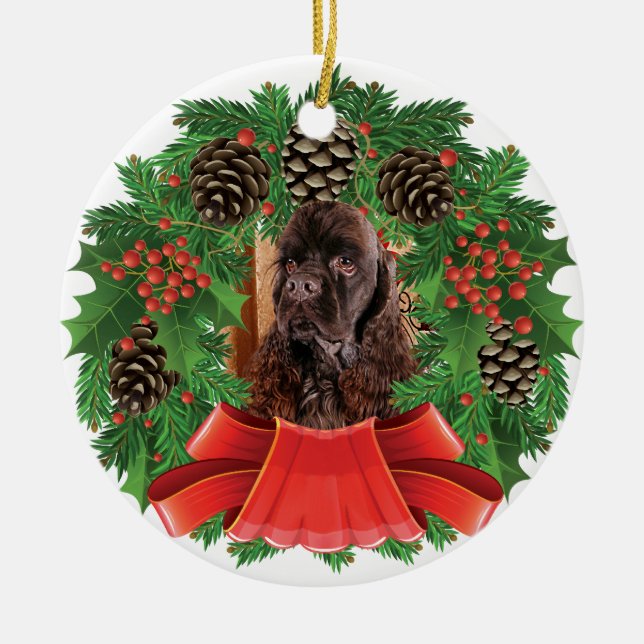 Kran för helgdag för jul för julgransprydnad keramik (Framsidan)