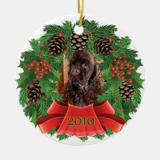 Kran för helgdag för jul för julgransprydnad keramik (Framsidan)