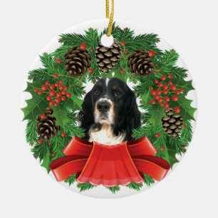 Kran för helgdag för jul för Spaniel för engelsk Julgransprydnad Keramik