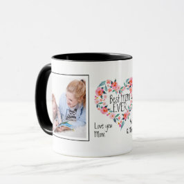 Kran för hjärta för mamma för 2 foto bäst någonsin mugg