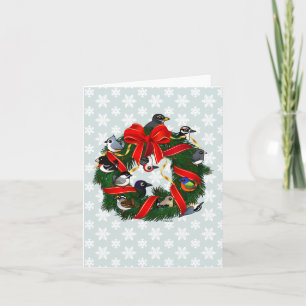 Kran för jul för fåglar för Birdorable NA-trädgård Helgkort