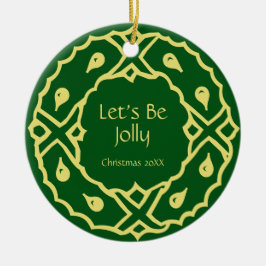 Kran för personligart nouveaujul julgransprydnad keramik