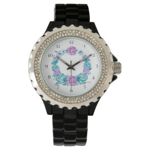 Kran för rosa turkos för *~*strand magentafärga armbandsur