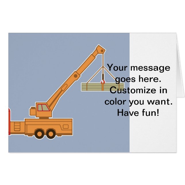 Kran för transportskurkrollutrustning hälsningskort (Framsidan Horizontal)
