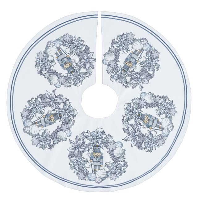 Kran för vitjulnötknäppare julgransmatta borstad polyester (Framsidan)