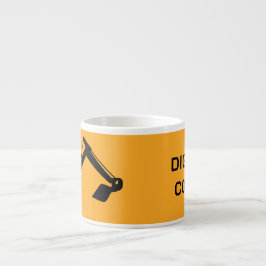 Kran Grävmaskin, Gul Svart, Arbetare Espressomugg