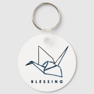Kran Keychain för Origami välsignelsepapper Nyckelring