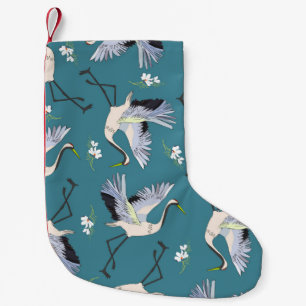 kran, mönster, illustrationsflygande fågelblomma liten julstrumpa
