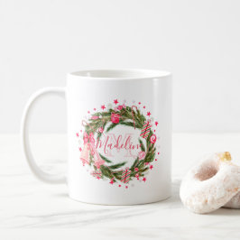 Kran & träd för personligMonogramjul Kaffemugg