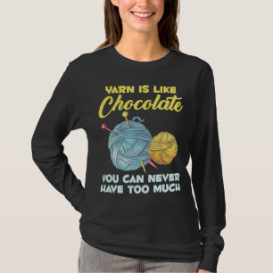 Kranar av kroketen och choklad Knitter-garn Älskar T Shirt
