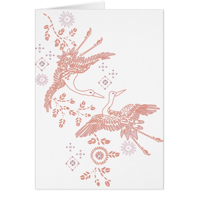 kranar hälsningskort (Framsidan)