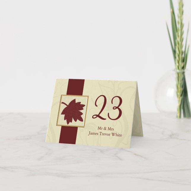 kranbärsfall löv hösten bröllop kort (Framsida)