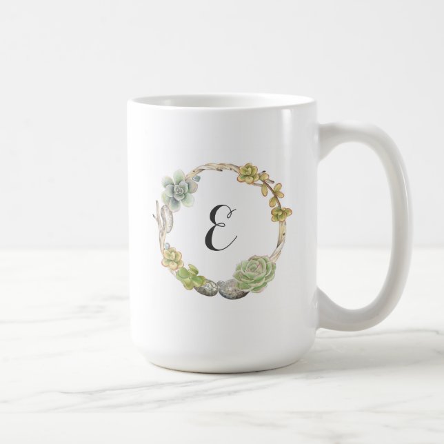 Kranen av suckulenter, fattar och stenar den | kaffemugg (Höger)