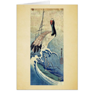 Kranen i vinkar vid Ando, Hiroshige Uiyoe. Hälsningskort