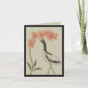 Kranen och orchiden noterar kortet kort